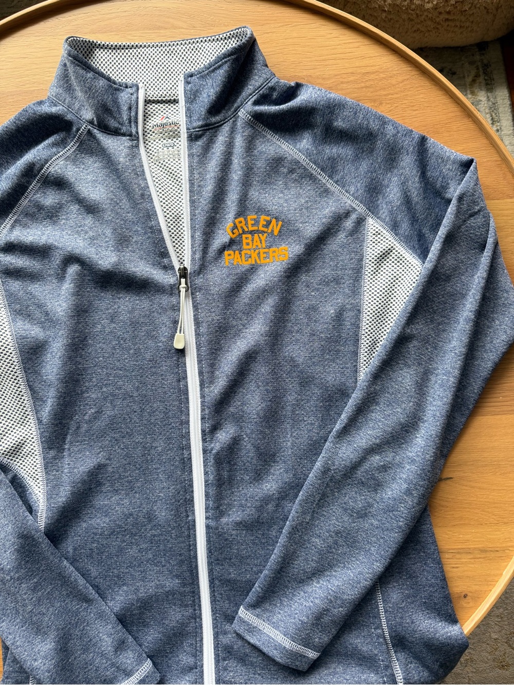 Green Bay Packers Heathered Navy Full-Zip Jacket